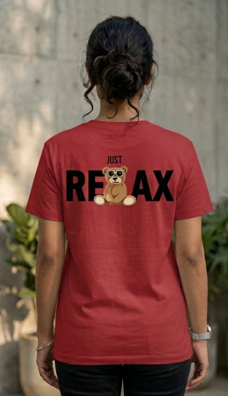Just Relax - Red Unisex Graphic T-Shirt