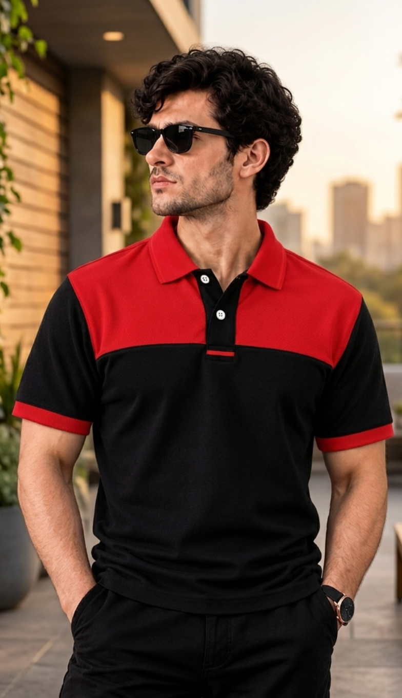 Premium Red-Black Duo Polo