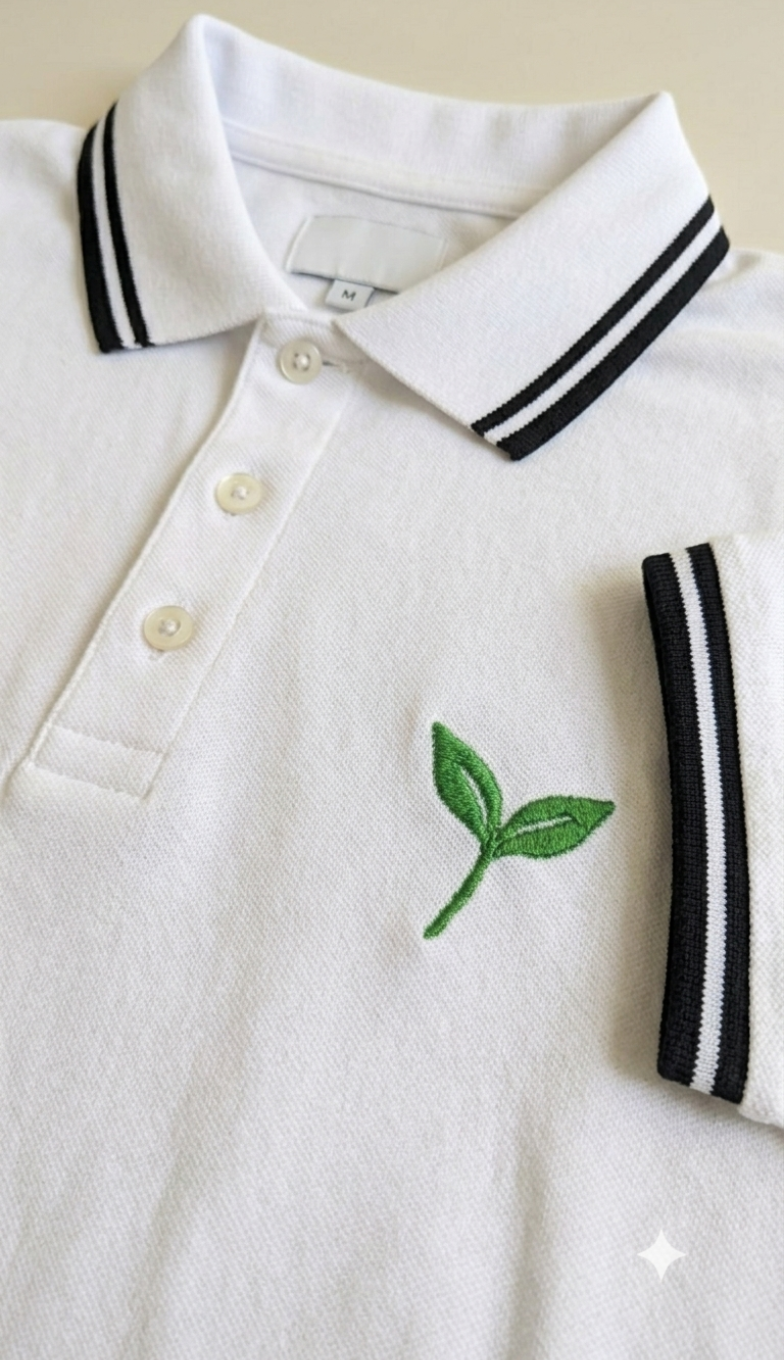 Signature White Polo Neck Tee
