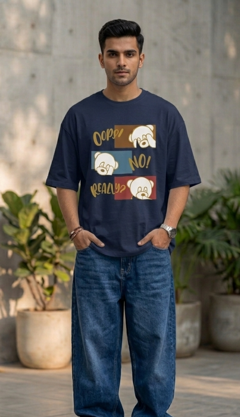 Oops. No. Really? - Navy Blue Unisex Graphic T-Shirt