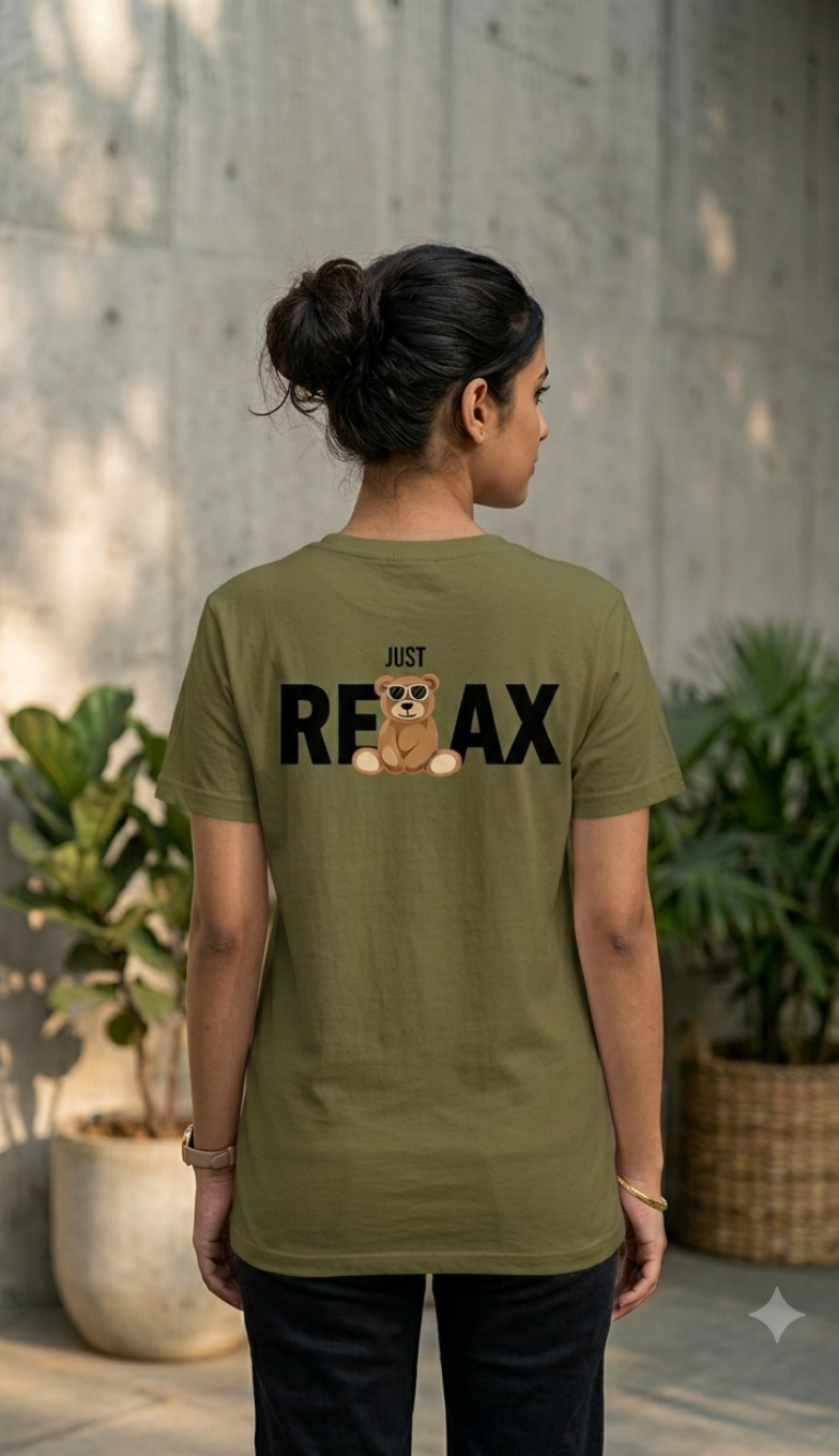 Just Relax - Olive Unisex Graphic T-Shirt