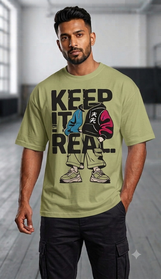 Keep It Real - Olive Unisex Graphic T-Shirt