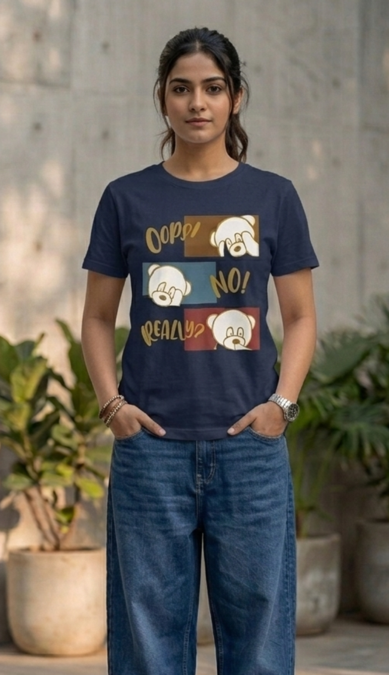 Oops. No. Really? - Navy Blue Unisex Graphic T-Shirt