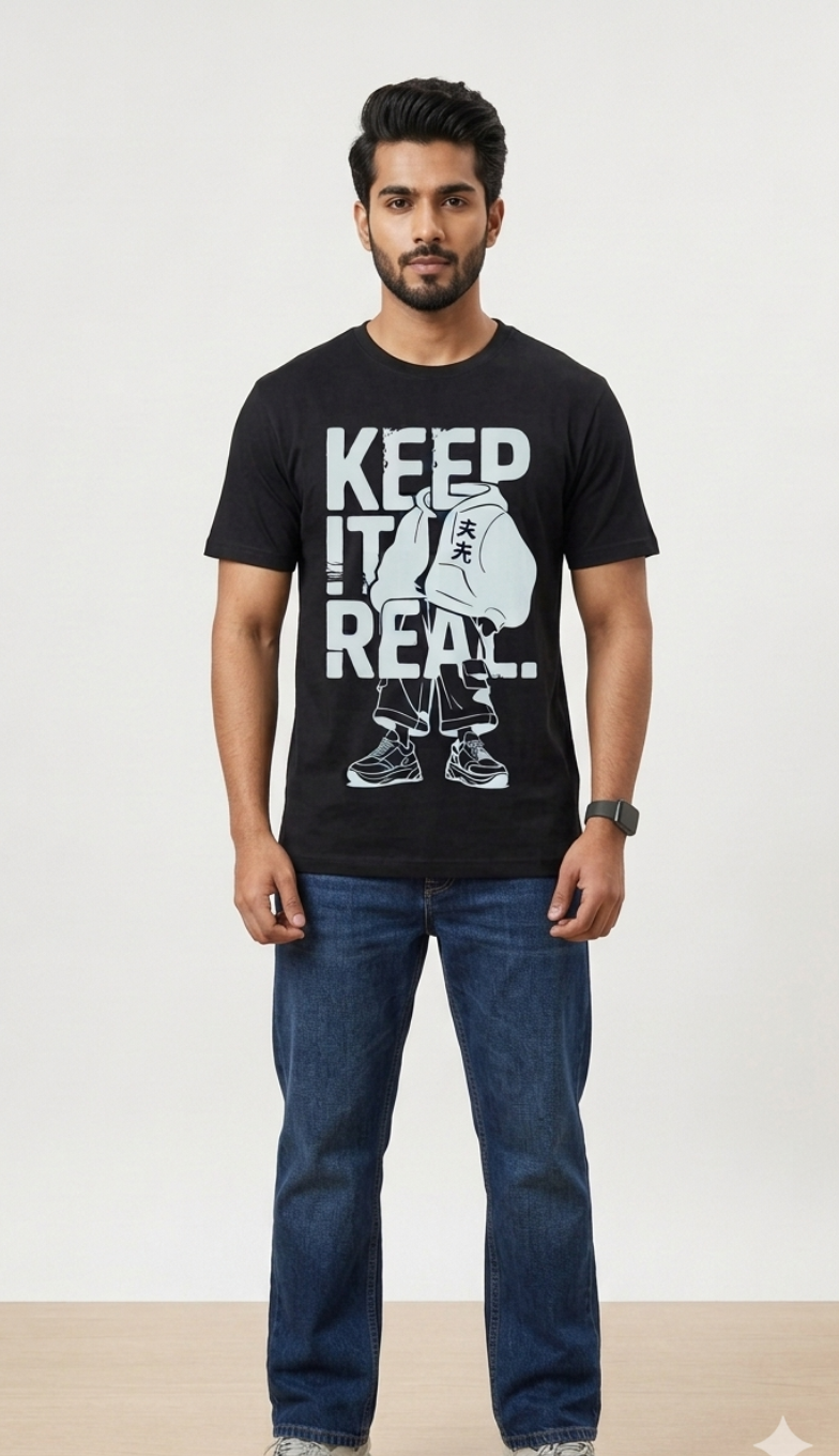 Keep It Real - Black Unisex Graphic T-Shirt