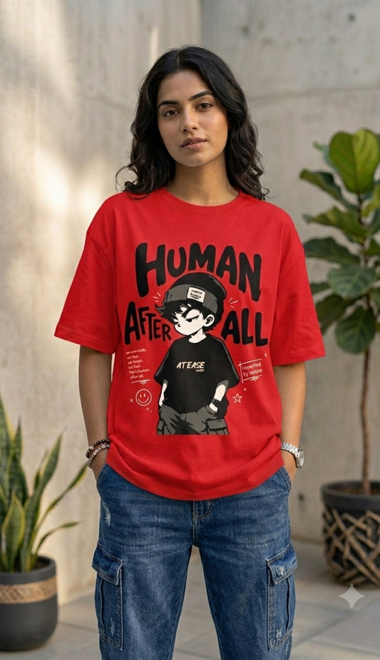 Human After All - Red Unisex Graphic T-Shirt