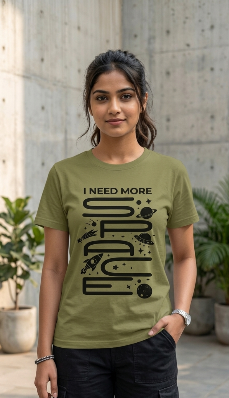 I Need More Space - Olive Unisex Graphic T-Shirt