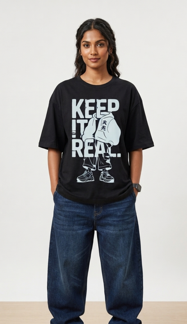 Keep It Real - Black Unisex Graphic T-Shirt