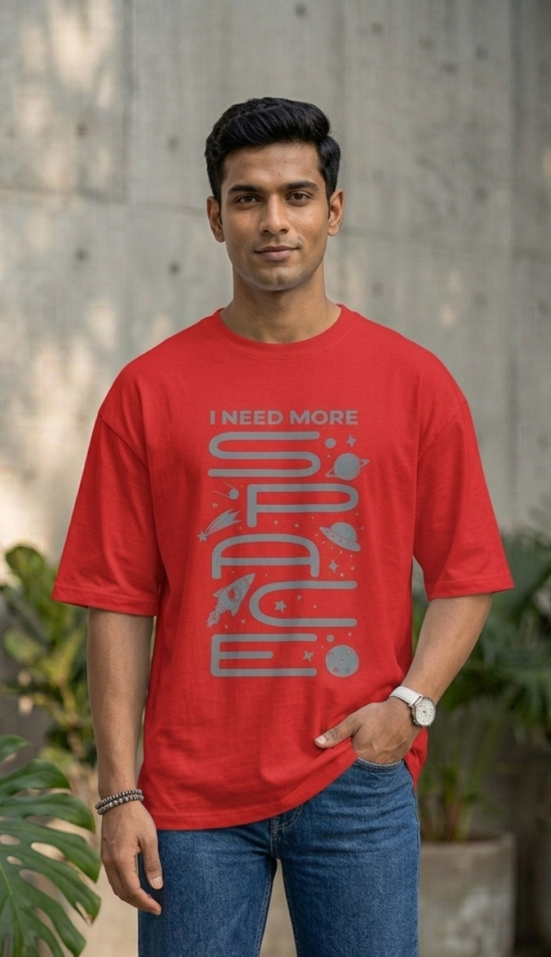 I Need More Space - Red Unisex Graphic T-Shirt