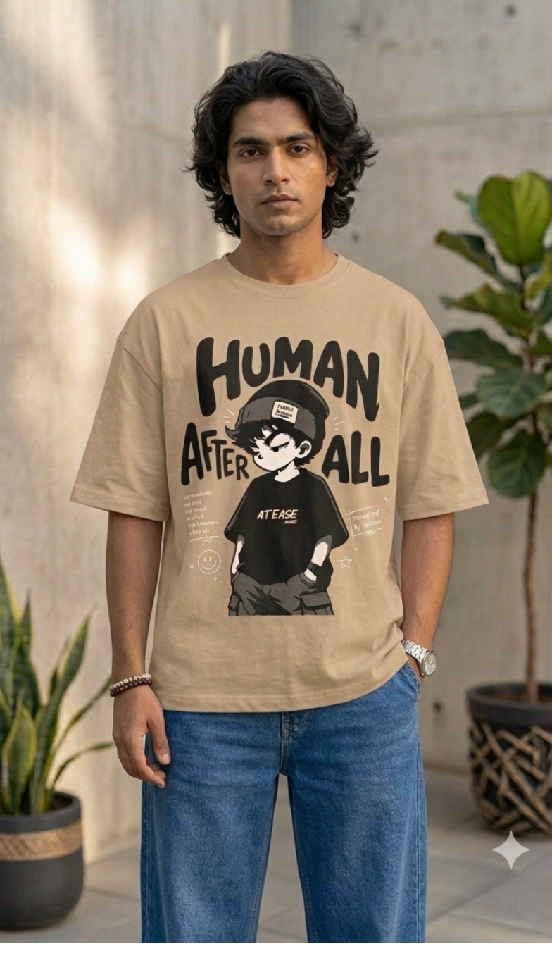 Human After All - Beige Unisex Graphic T-Shirt