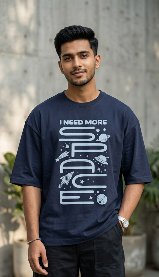 I Need More Space - Navy Blue Unisex Graphic T-Shirt