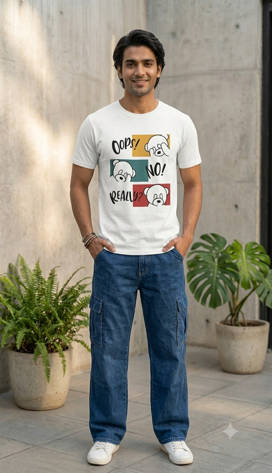 Oops. No. Really? - White Unisex Graphic T-Shirt