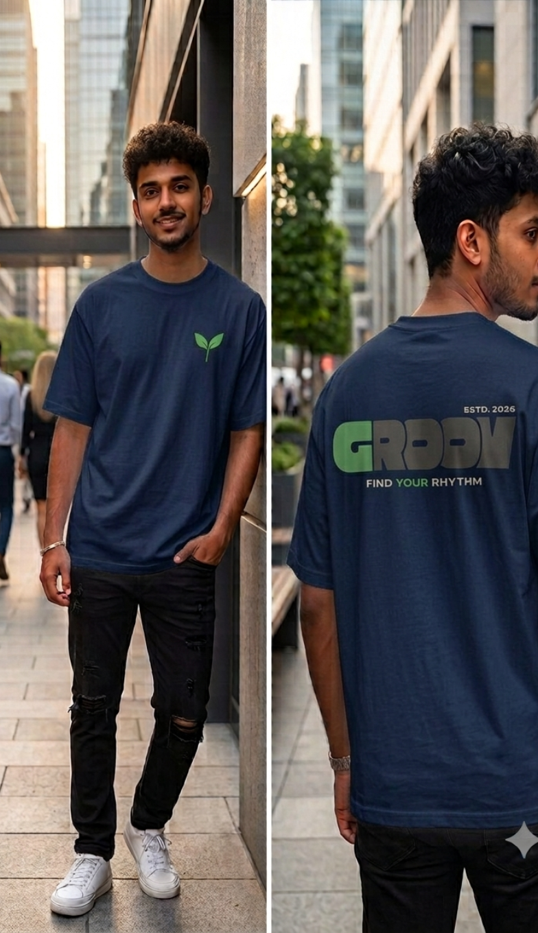 Groov FYR - Navy Blue Unisex Graphic T-Shirt