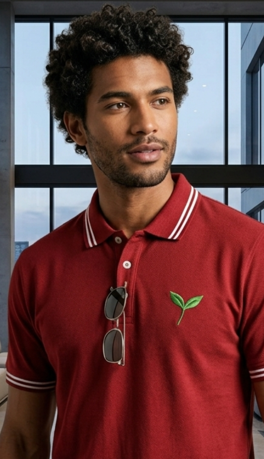 Signature Red Polo Neck Tee