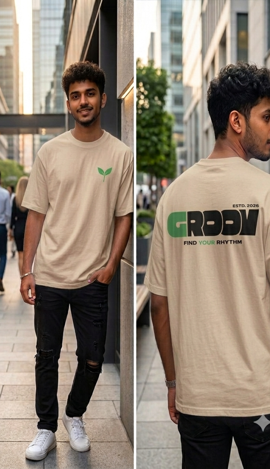 Groov FYR - Beige Unisex Graphic T-Shirt