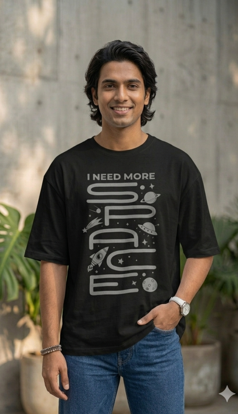 I Need More Space - Black Unisex Graphic T-Shirt