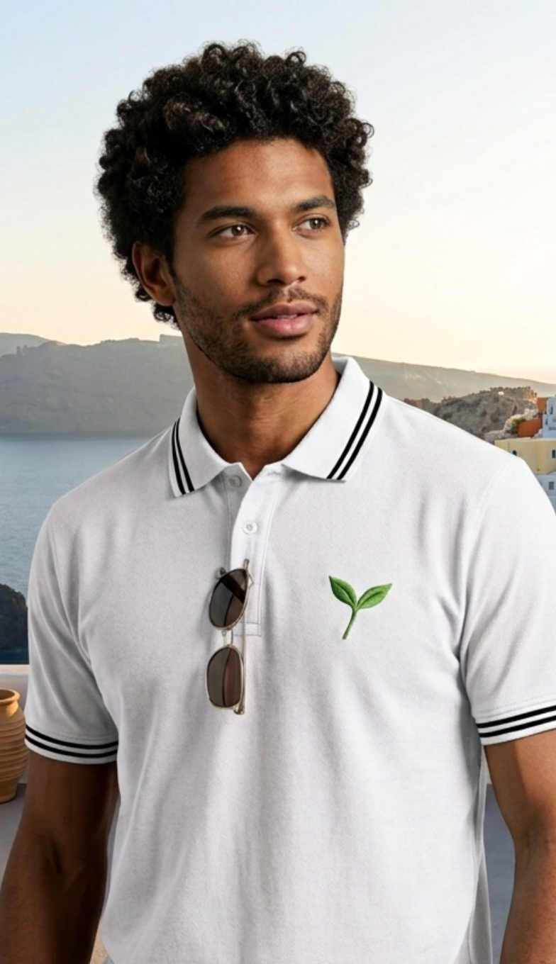 Signature White Polo Neck Tee
