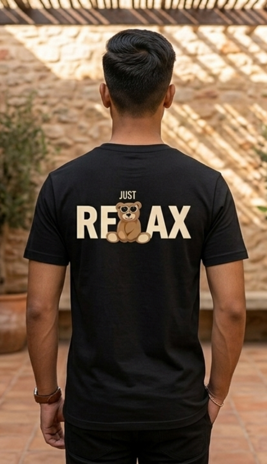 Just Relax - Black Unisex Graphic T-Shirt