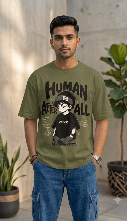 Human After All - Olive Unisex Graphic T-Shirt