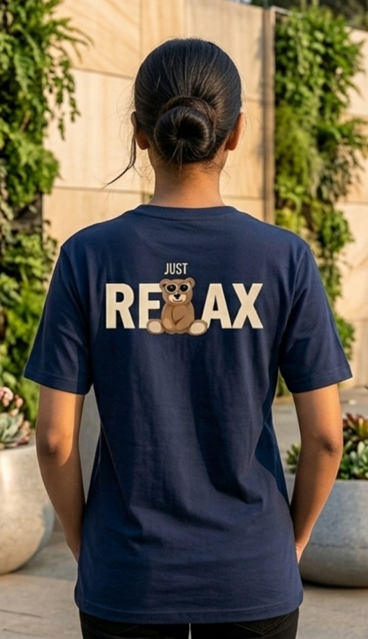 Just Relax - Navy Blue Unisex Graphic T-Shirt